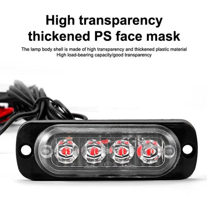 4PCS 4LED 12V 24V Warning Grill Breakdown Truck Trailer