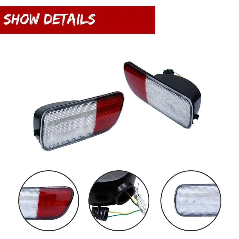 For Chrysler Pt Cruiser Red LED Rear Bumper Reflector Tail Brake
