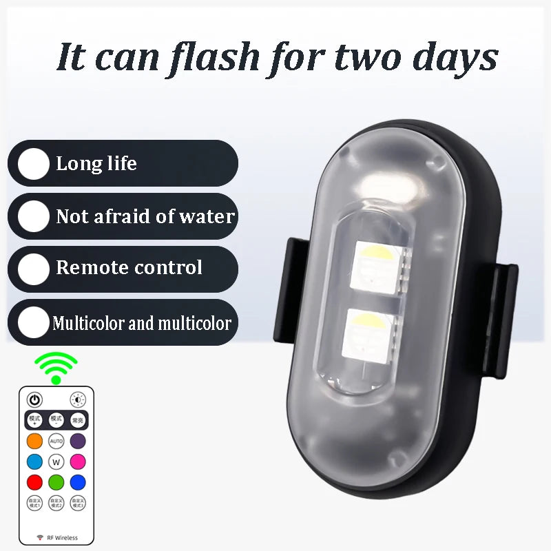 For Motorcycle 10X 4X 8colors Wireless Drone Strobe Bike Remote