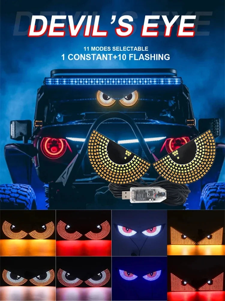 Dynamic Devil S Eye Decor Front Rear Windshield 5V