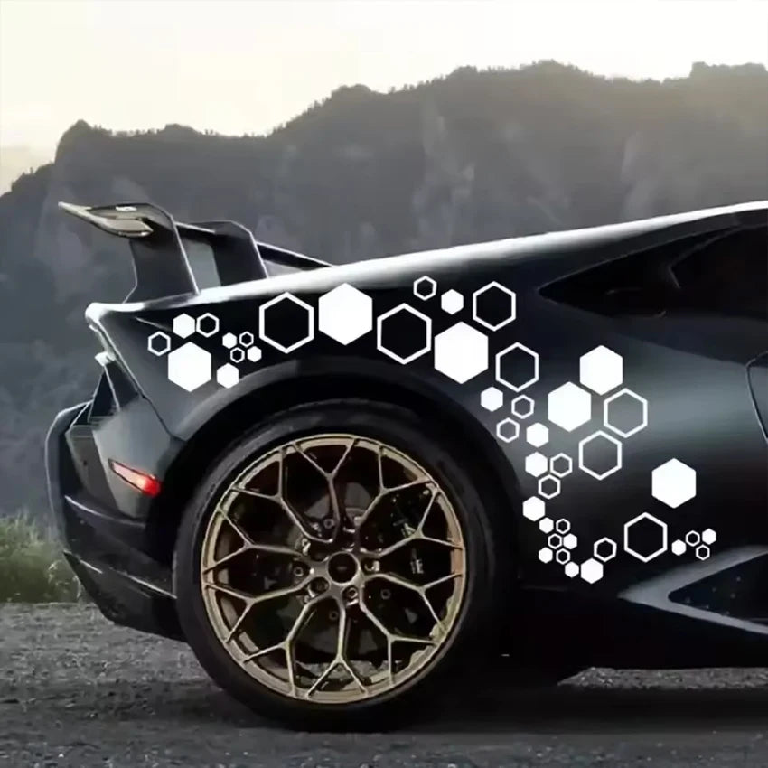Honeycomb Pattern Waistline Sticker Modification Side Skirt Body