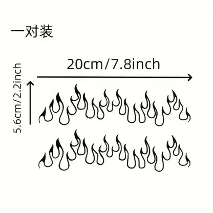 2PCS Set White Flame Waterproof Vinyl Stickers Taillight Body