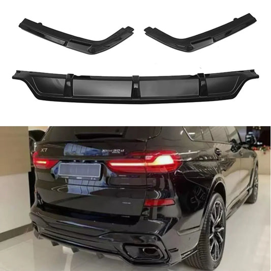 For BMW X7 G07 2022+ Bright Black Back Lip Rear Bumper Diffuser