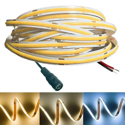 12V 24V Cob Strip Ultra Thin 8MM Tape Dc