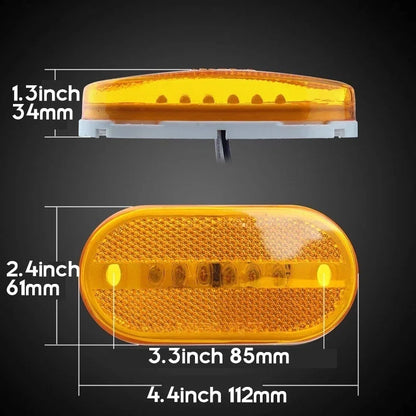 8PCS 6LED Dc 12V Side Marker Clearance Trailer Rectangular