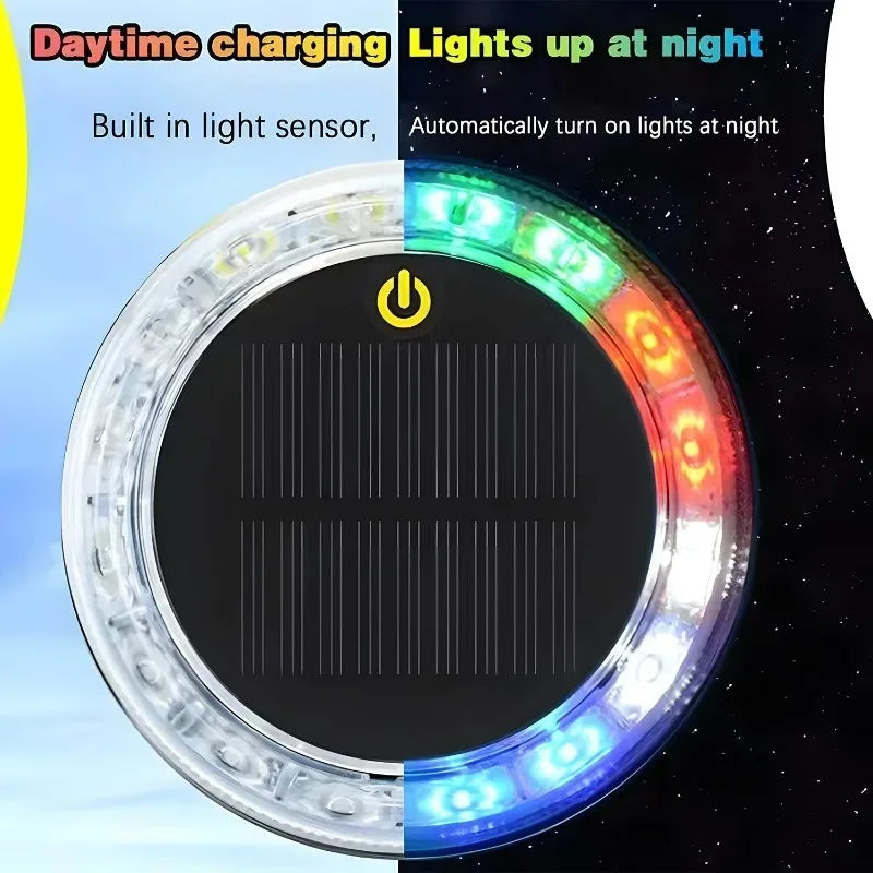 For All Vehicle Solar Round Warning Flashlight Indicator