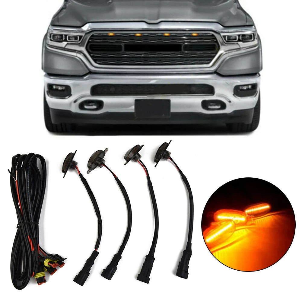 For Ram 1500 Kits Light Useful ABS Plastic Front Grille Parts
