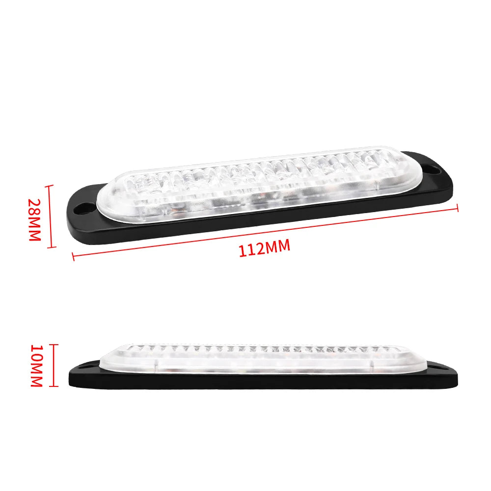4PCS 6LED Strobe Side Warning Grille Flashing Lightbars Cars
