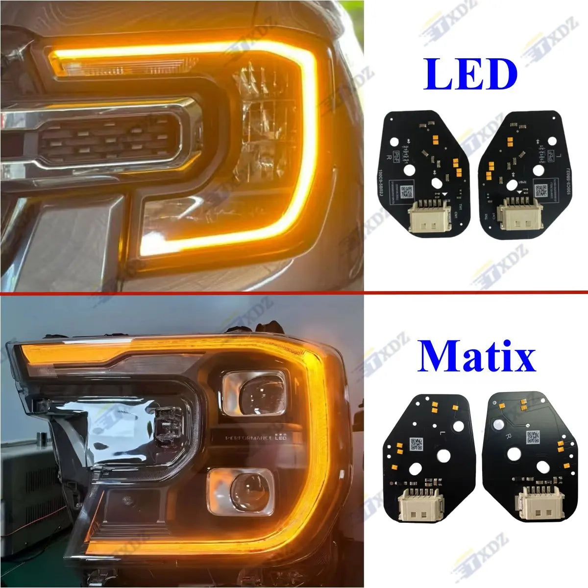 For Ford Ranger T9 Non-Matrix LED Amber Drl Boards Headlight