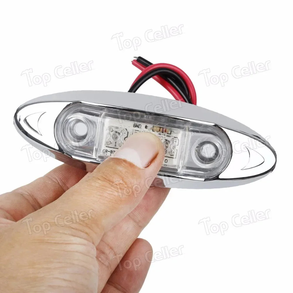 White Red Side Marker Lens Clearance Truck Trailer Oval