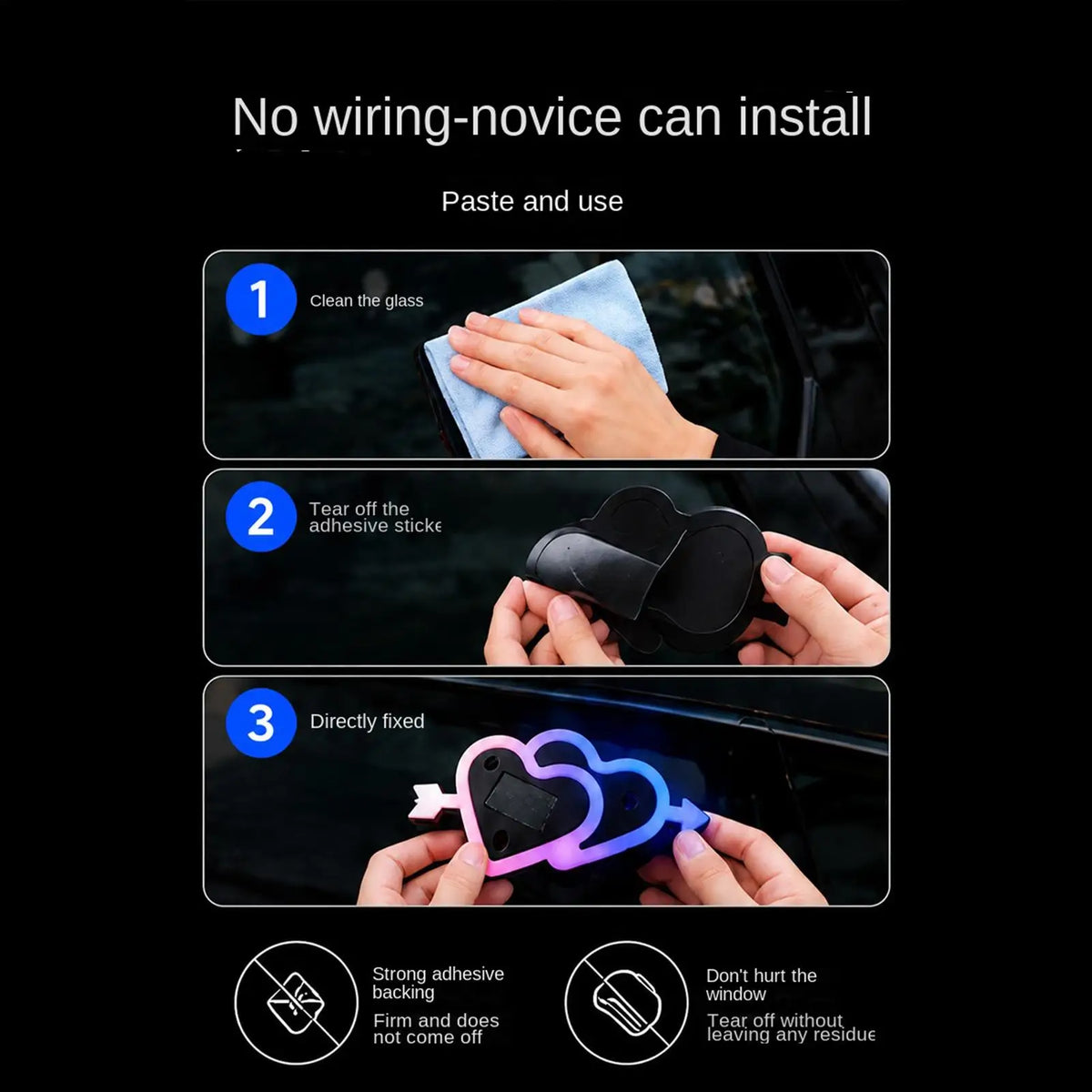 For Rv Sedan Ambient Lighting 7-mode Suction Window Decor Neon