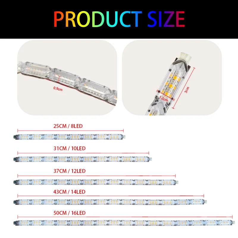 12V Flexible Strip Drl Waterproof Daytime Running Sequential Flow