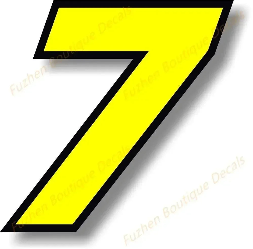 Sticker Boutique Decals Exterior Yellow Race Numbers Black Border