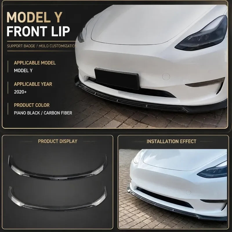 For Tesla Model Y 2020+ Front Lip Bumper Splitter Body Kit