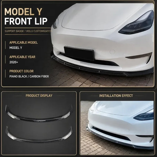 For Tesla Model Y 2020+ Front Lip Bumper Splitter Body Kit