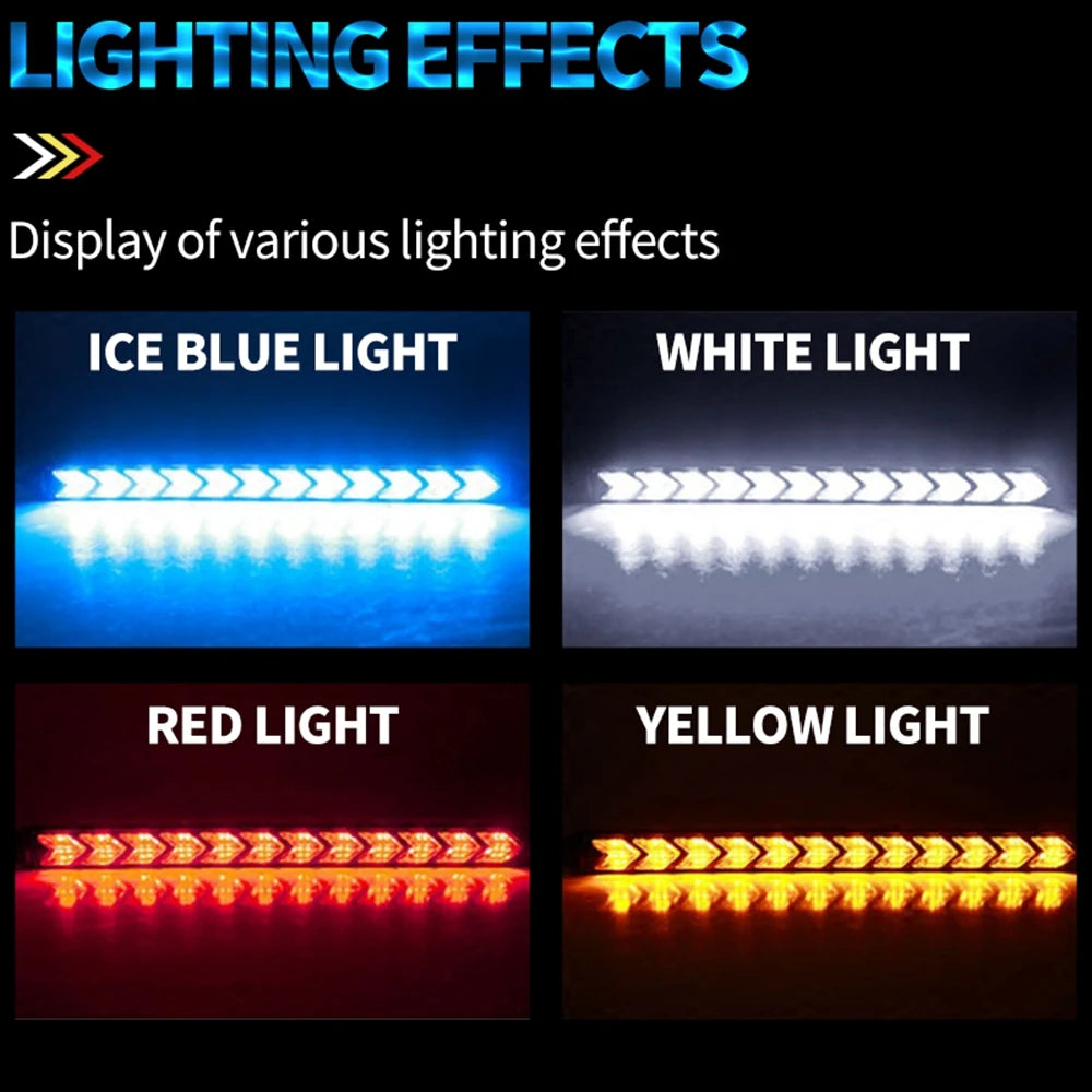 Sequential Arrow Drl Strip Yellow Turn Signal Flexible Daytime
