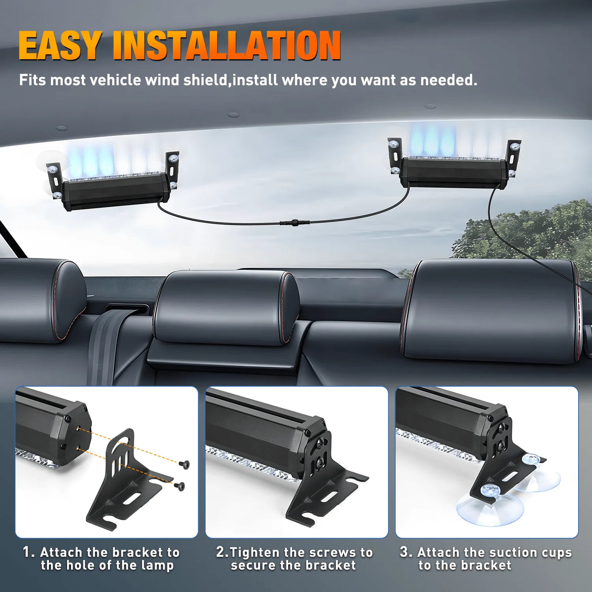 Nilight Strobe Traffic Advisor Bar 2-1 Dash Warning Safety