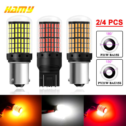 2000LM 1156 ba15s bau15d 7443 W21W Bulb 12V 144SMD