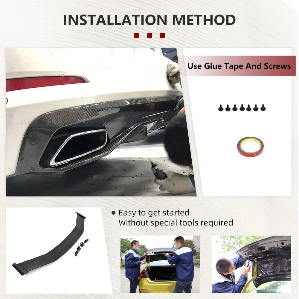 For BMW 5 Series G30 Standard Rear Bumper Diffuser Spoiler Sedan