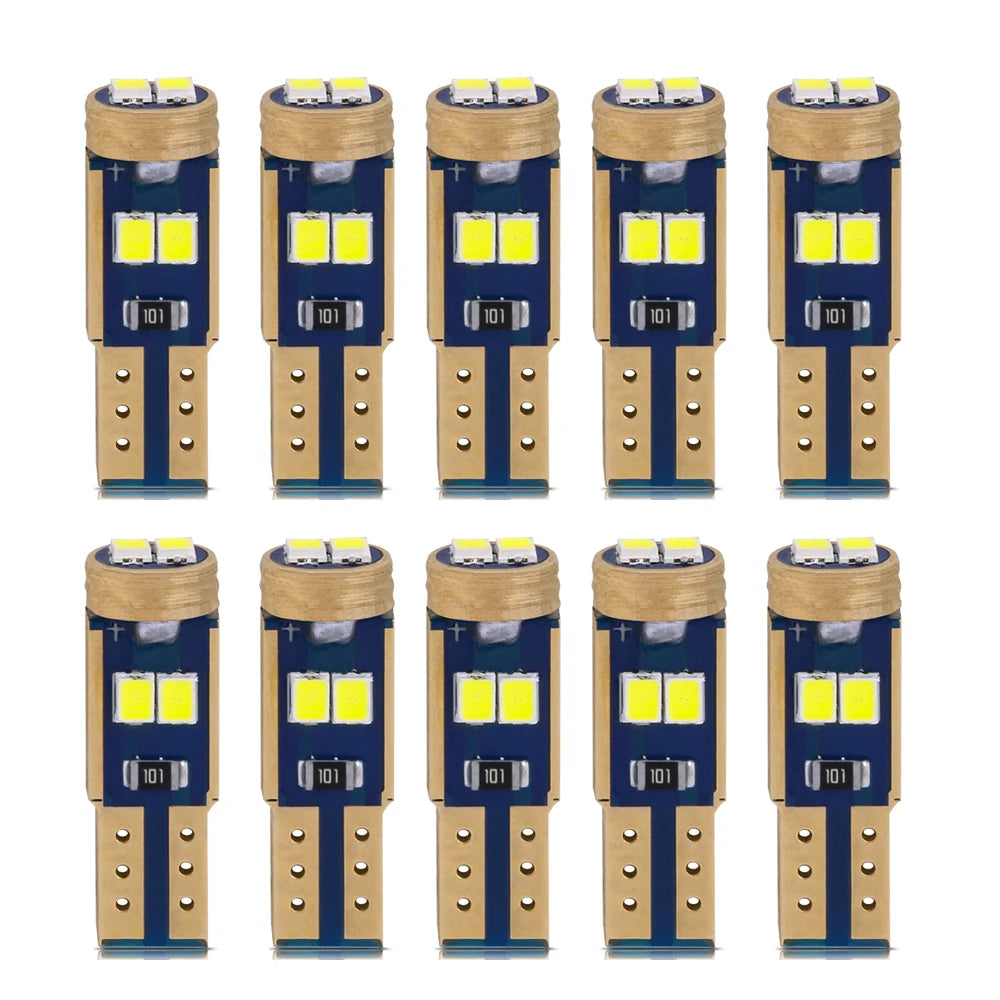 10PCS T5 Bulb W3W w1.2w 2016 6SMD Canbus Interior