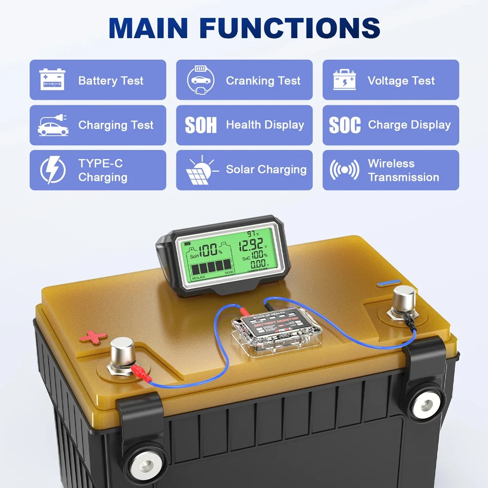 Ancel BM200 Pro 12V Battery Tester Monitor head-up Display