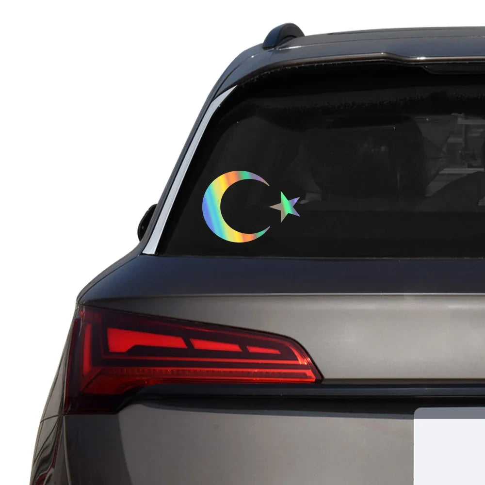 Turkish Flag Moon Stars Sticker Scratch Resistant Vinyl Decals