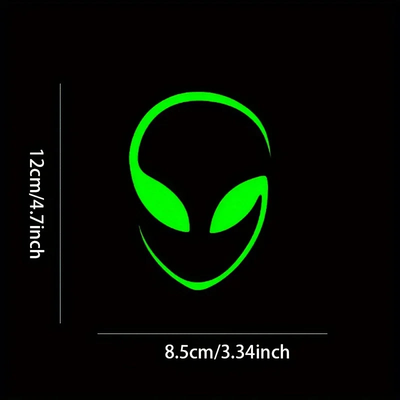 2PCS Alien Head Contour Vinyl Stickers Window Laptop Motorcycle