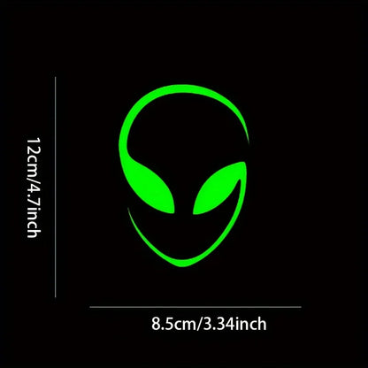 2PCS Alien Head Contour Vinyl Stickers Window Laptop Motorcycle
