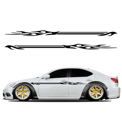 For Volkswagen Audi Tesla Skoda Volvo 2PCS Flame Stripes Side