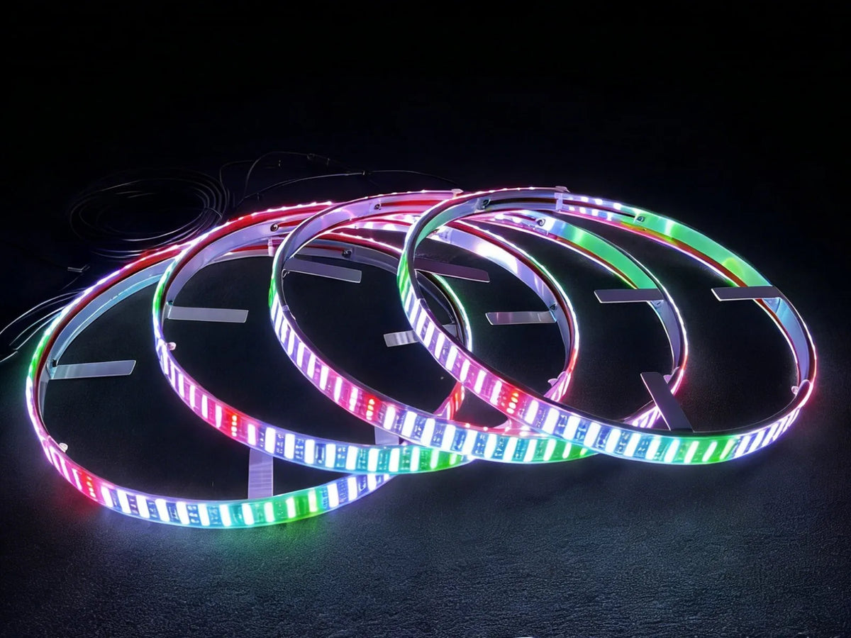4PCS 17.5inch RGB Quad Row Chasing Wheel Ring IP68
