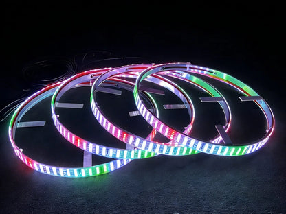 4PCS 17.5inch RGB Quad Row Chasing Wheel Ring IP68