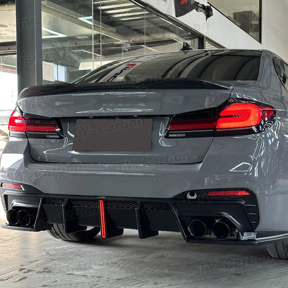 For BMW 5 Series G30 G38 Vten Glossy Black Rear Diffuser W