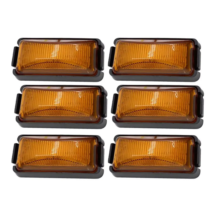 6PCS Amber Side Marker Set 10v-30v Cars Suvs Van