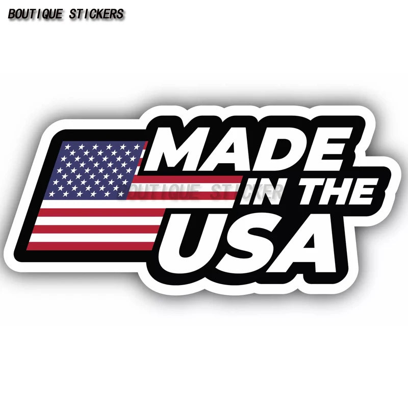 Made In Usa America Flag Badge Vinyl Sticker Decal