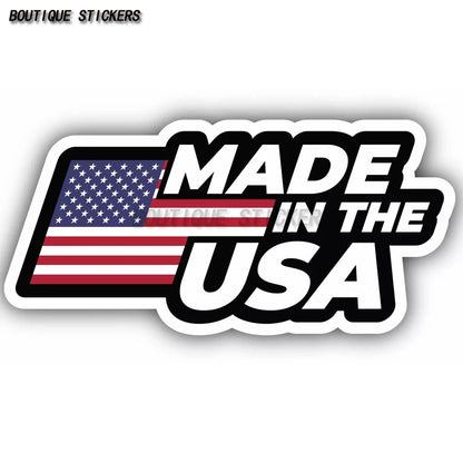 Made In Usa America Flag Badge Vinyl Sticker Decal
