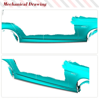 For BMW 5 Series F10 M-Sport Carbon Fiber Side Skirt Extension