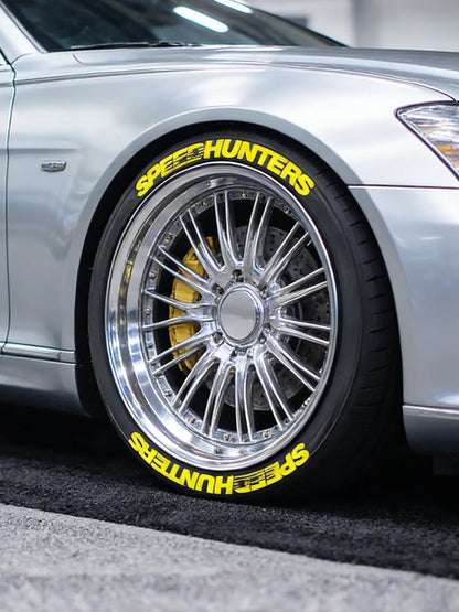 Yellow Speedhunters 3D Tire Letter Sticker Wheel Decor Decals