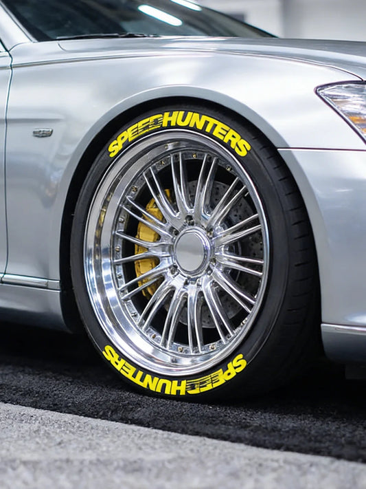 Yellow Speedhunters 3D Tire Letter Sticker Wheel Decor Decals