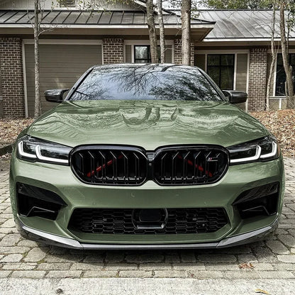 For BMW 5 Series M5 F90 Gloss Black Carbon Look Front Bumper Lip