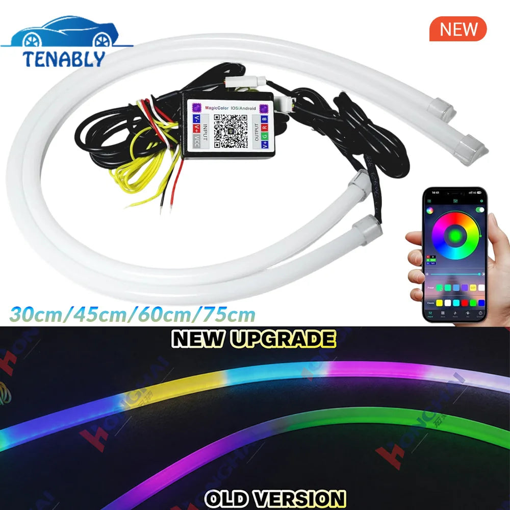 30CM RGB Headlight Strip APP Control Dreamcolor Drl Tube