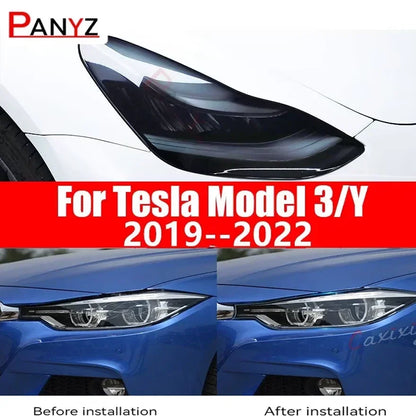 For Tesla Model 3 Y 2019 2PCS Front Headlamp Sticker 2020 2021