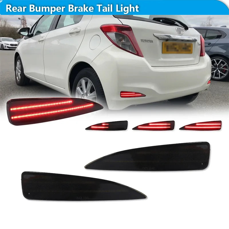 For Toyota Yaris 2012 2013 2014 Red Rear Bumper Reflector Tail