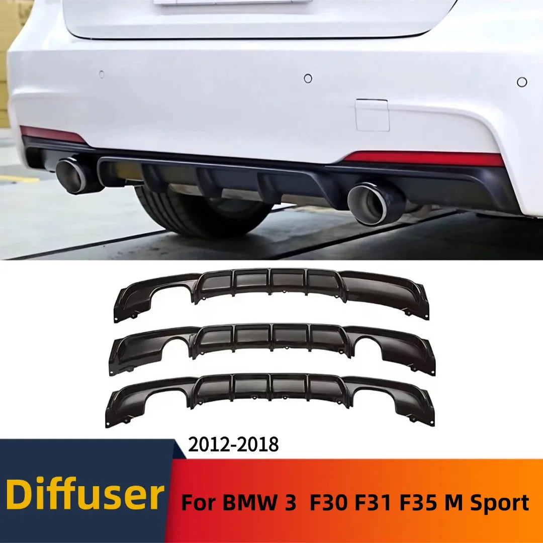 For BMW 3 Series F30 F31 Rear Bumper Lip Diffuser Air Dam Tuning