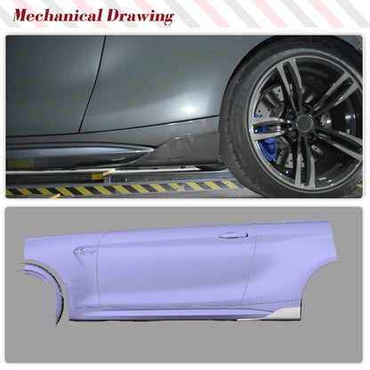 For BMW 2 Series F87 M2 Carbon Fiber Frp Side Skirts Splitters