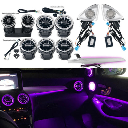 For Mercedes Benz W205 X253 GLC 15-18 3 Color Turbine Vents Ambient Light 4D Rotating Tweeter Speaker Lamp LHD Copilot L