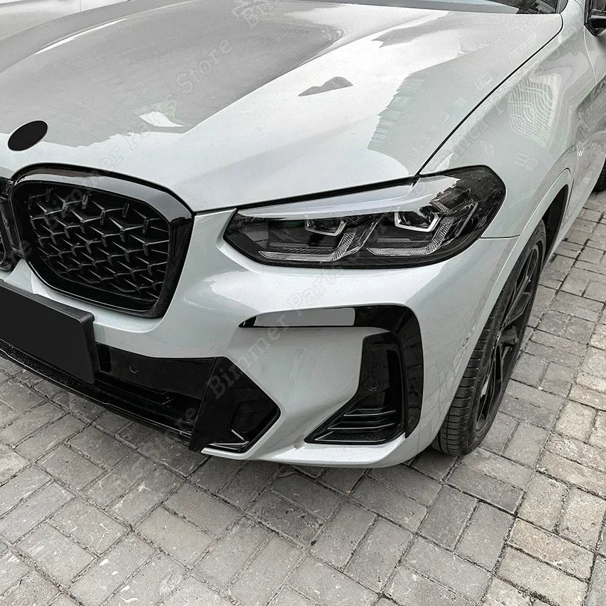 For BMW X3 X4 G01 G02 ABS Gloss Black Front Bumper Side Splitter