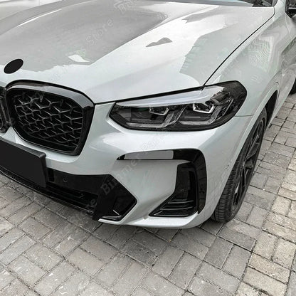 For BMW X3 X4 G01 G02 ABS Gloss Black Front Bumper Side Splitter