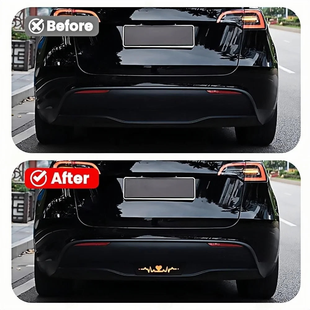 For Tesla Model Y Tail Caution Heartbeat Pilot Turn Signal Five