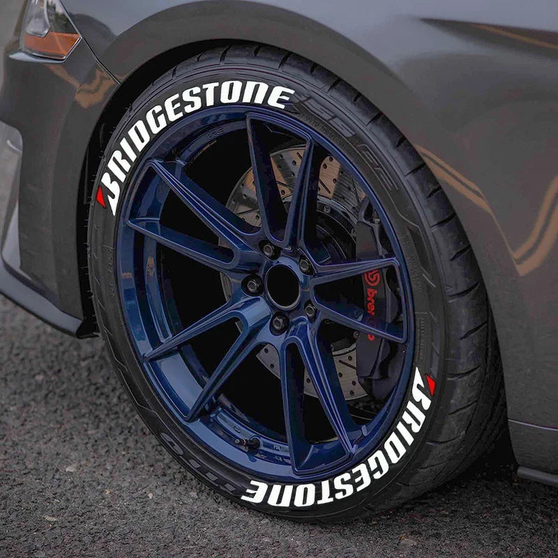 For Auto Rubber Tire Letter Stickers 3D Waterproof Wheels