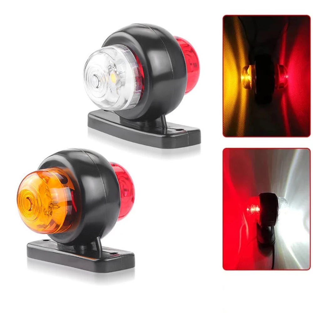 2PCS Truck Side Marker Outline 12V 24V Red Amber